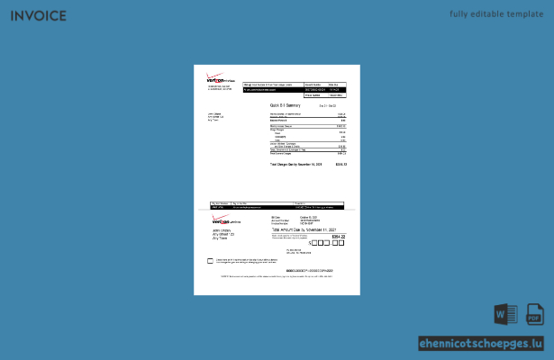 USA Verizon Rechnungsbeispiel Vorschau